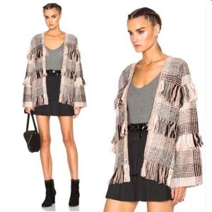 Ulla Johnson Elena Alpaca Fringe Cardigan in Mixte